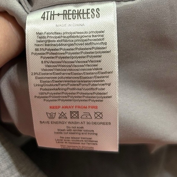 4th & Reckless Blazer Dress Womens Size 10 Gray Belted Mini new with tags - Picture 12 of 12